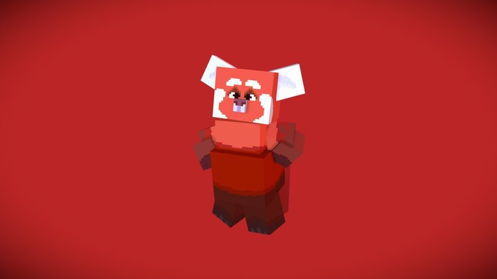 Voxel Red Panda 3D Model