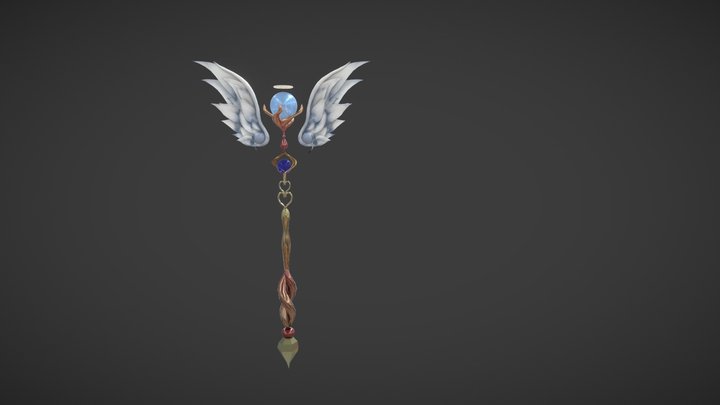 Angelic Staff Wand 3D Model