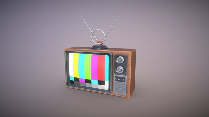 Stylized Antique TV 3D Model