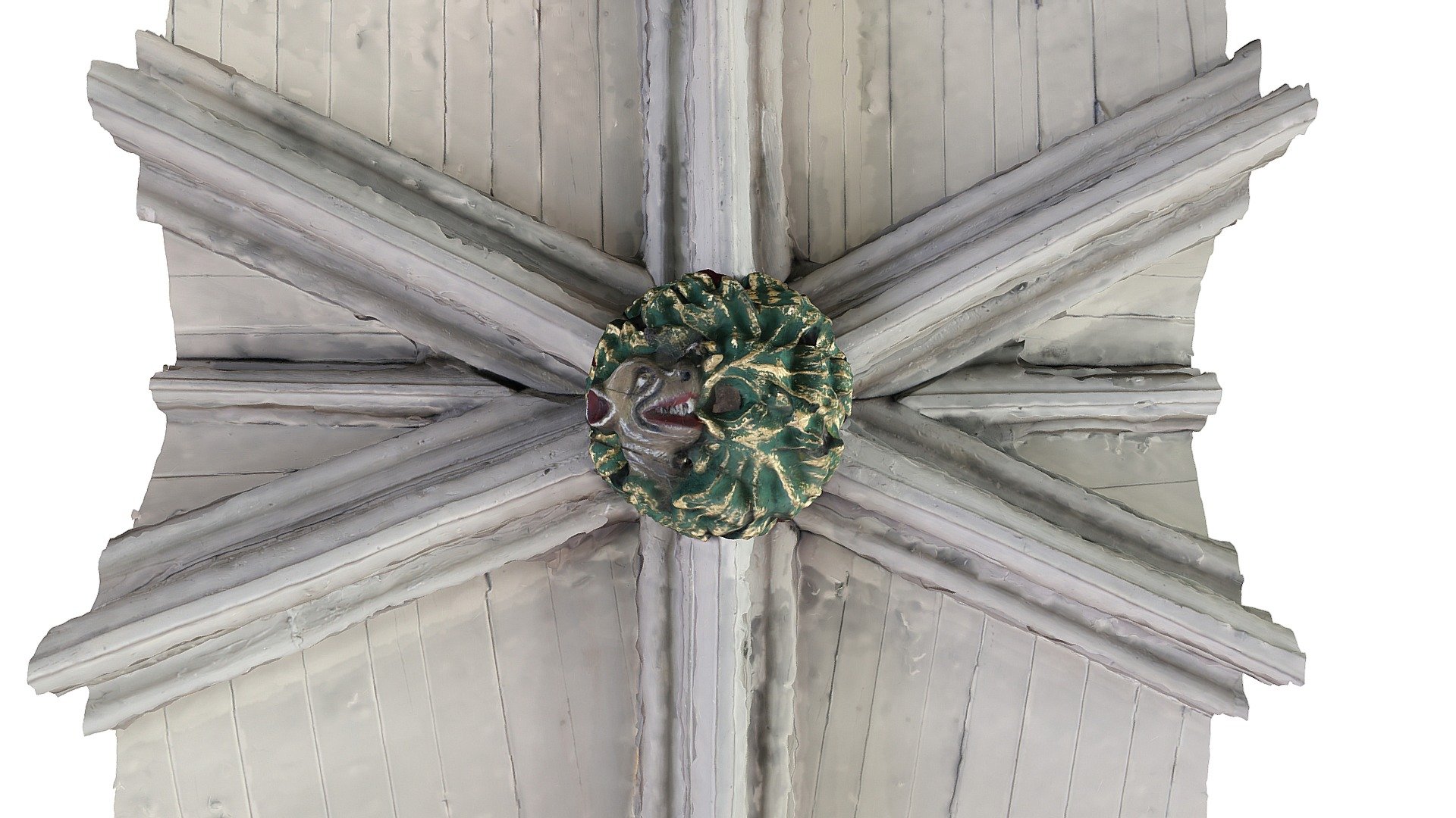 Acanthus-leaf and grotesque boss C13th*