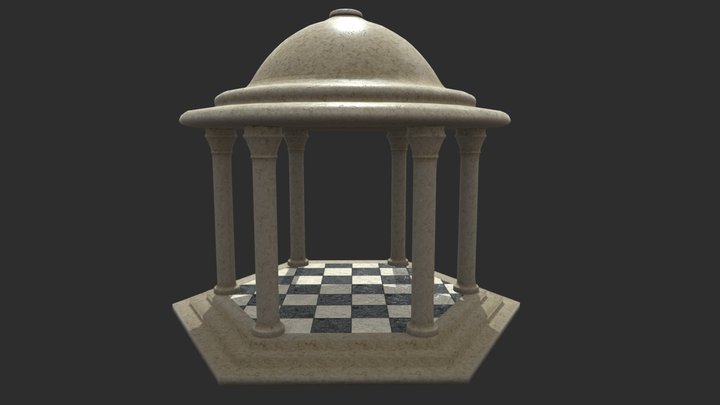 Marble Gazebo 3D Model 3D Model