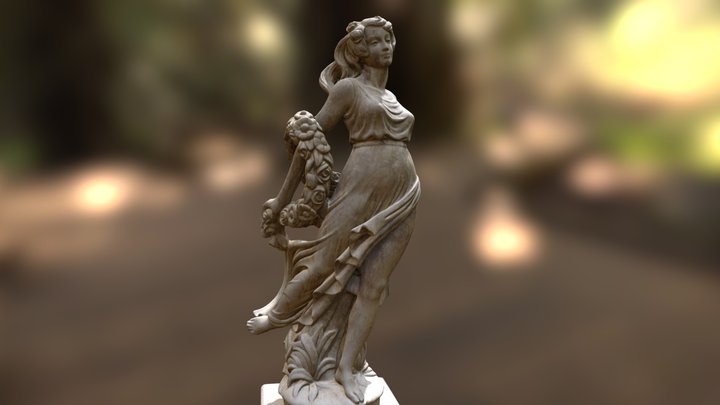 Flower Woman Statue - Photogrammetry 3D Model