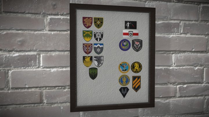 Ukrainian army patches 3D Model