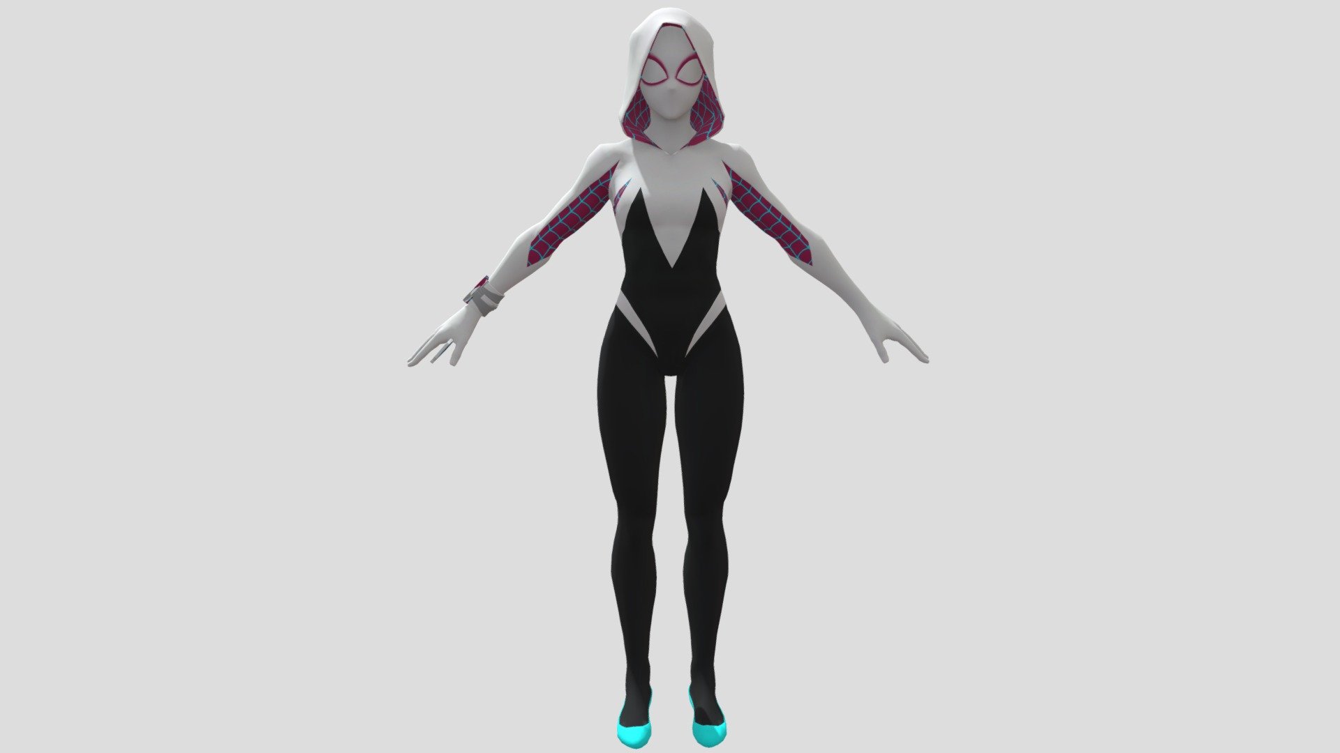 Spider Gwen Textured Rigged 3D Model By 3D MODELS 3dworldz 