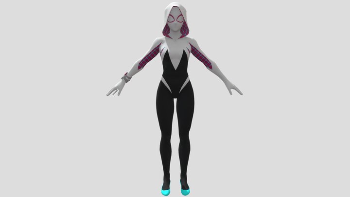 Spider Gwen(Textured)(Rigged) 3D Model
