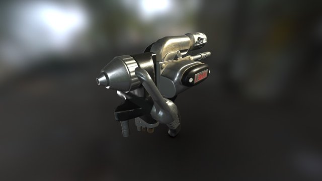 PBR Metco Flame Spray Gun 3D Model