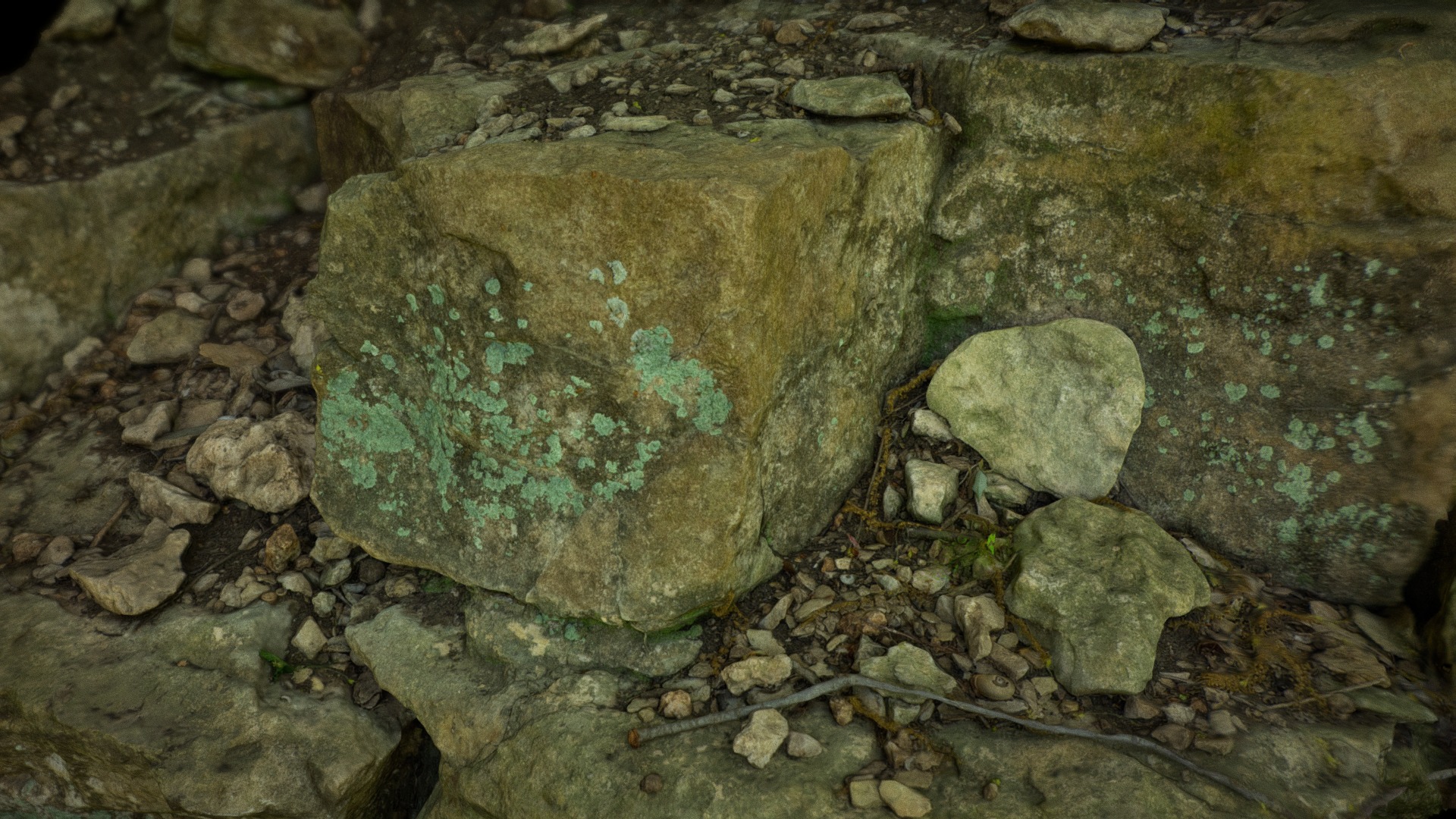 3D model Rock Scan - This is a 3D model of the Rock Scan. The 3D model is about a rock with a face painted on it.