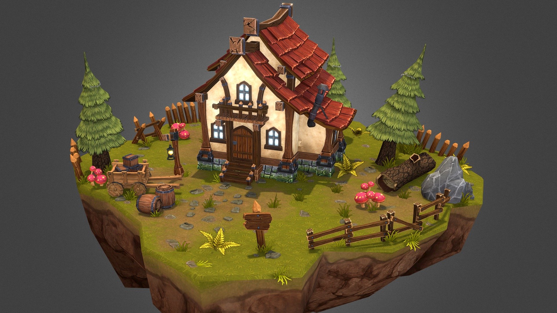 Fantasy House - 3D model by mubashar.