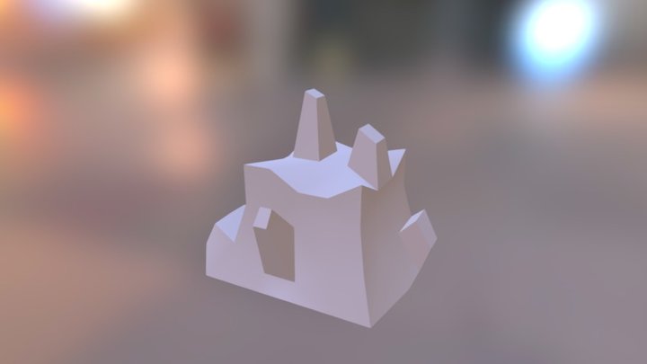 Low Poly Ground Crystal Cluster C 3D Model