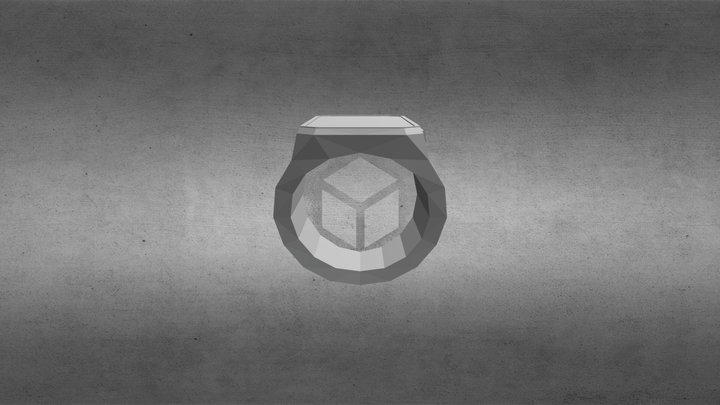 Hexagon Sideways Ring 3D Model