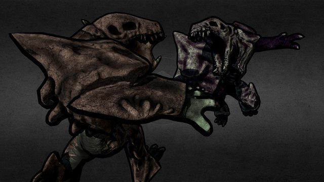 Garthu Rex vs Plasmo Rex 3D Model