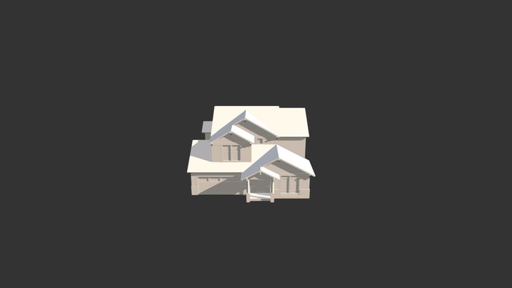 American House Building 3D Model