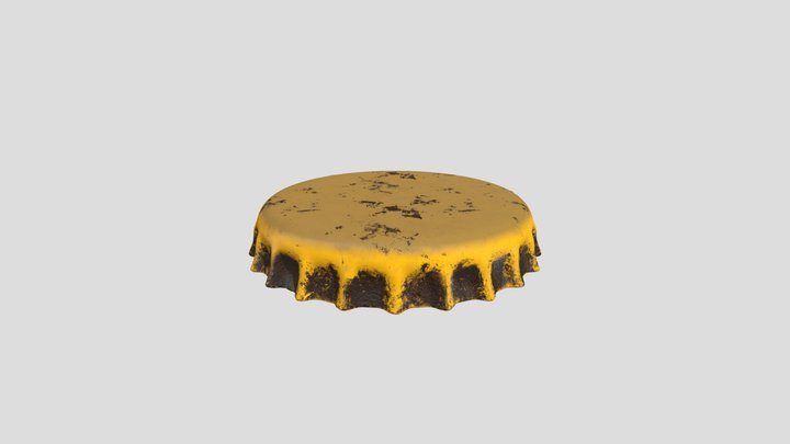 Old Antic Beer Bottle Cap 3D Model