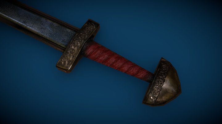Low Poly Viking Sword 3D Model
