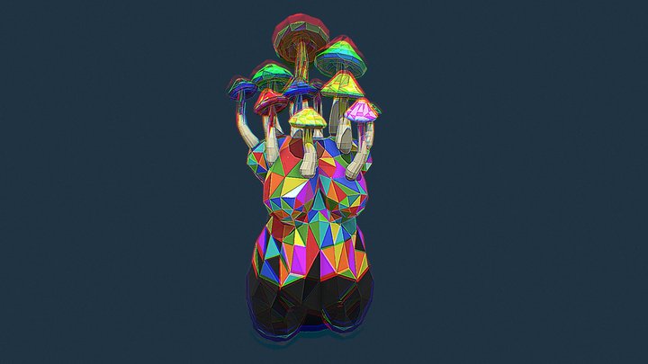 Trippy_lowpoly_mushroom_body 3D Model