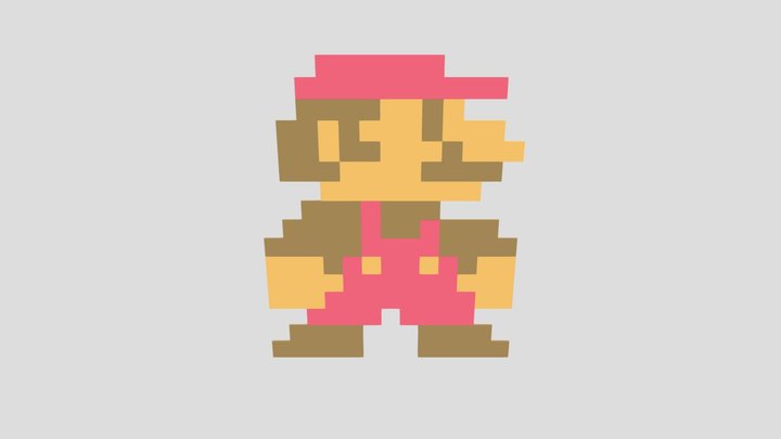 8-bit mario coaster 3D Model