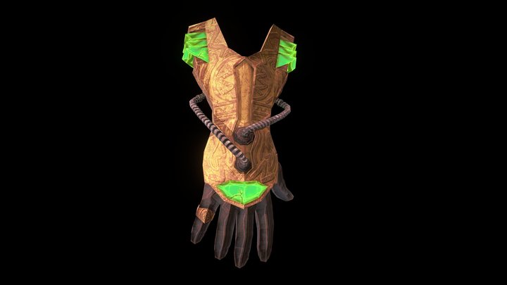 LOW POLY GAME READY GAUNTLET 3D Model