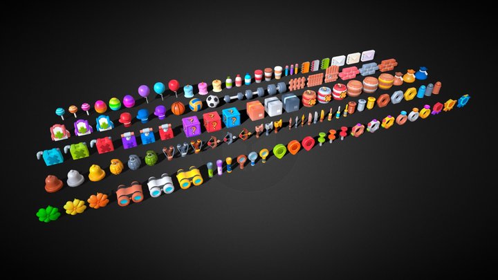Low Poly Cartoon Item Pack 2 - 3D 3D Model