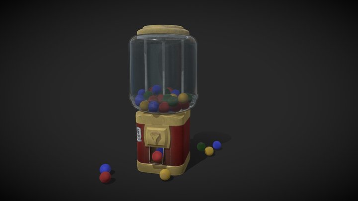 Old gumball machine 3D Model