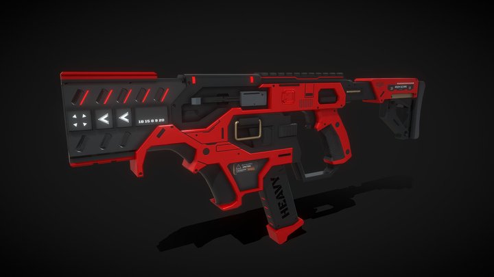GUN ( Game ready asset ) Red version