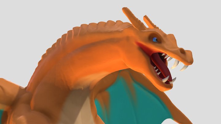 Lizardon : Low poly 3D Model
