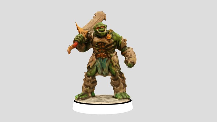 Orc with two handed sword 3D Model
