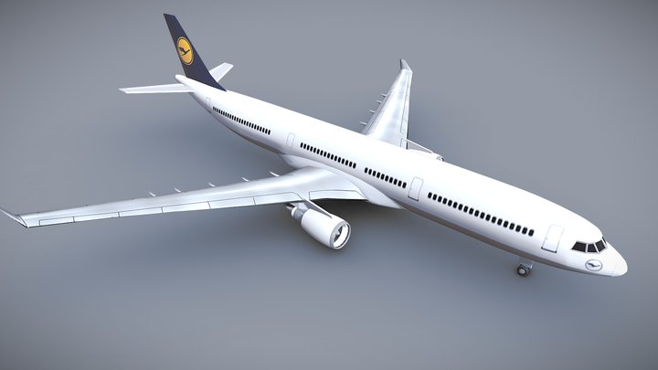 Airbus A330 jetliner 3D Model