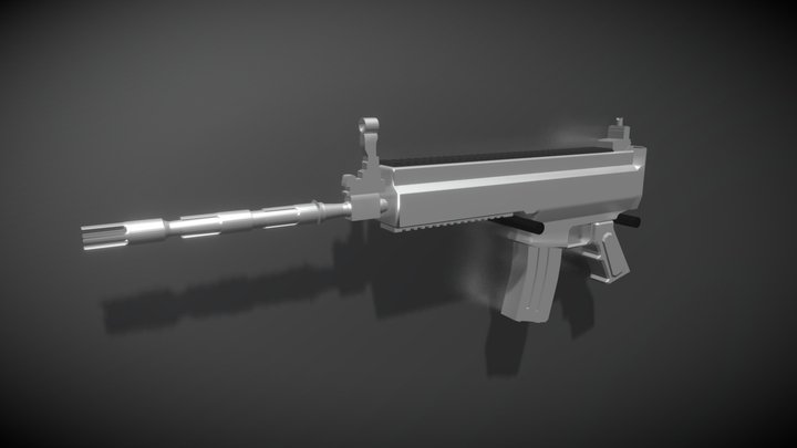 [No-Tex] Low-Poly FN SCAR-L 3D Model