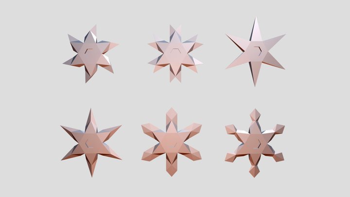 Shuriken Throwing Star Collection 3D Model