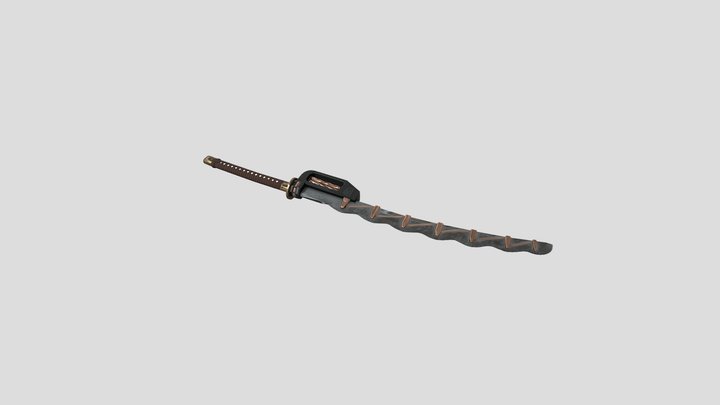 Quantum katana "Ryoshi" Low Poly (1.9k tris) 3D Model