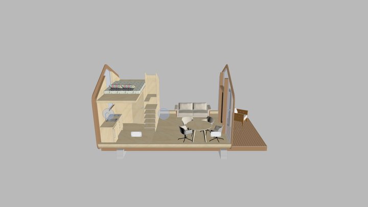 PlyHouse 5 section - 25m2 3D Model
