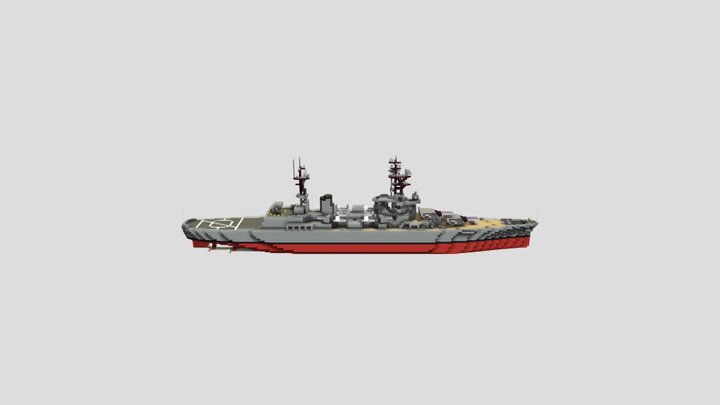 Small Battleship 3D Model