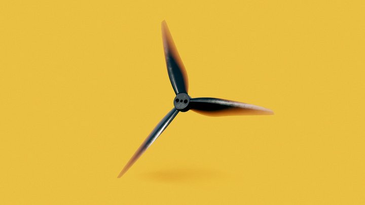 4" Tri-Blade Propeller 3D Model