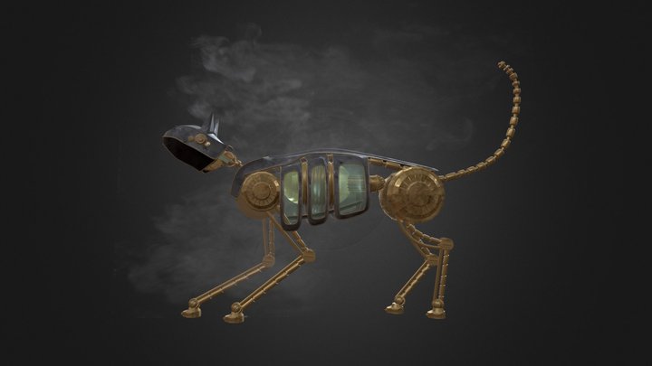 steampunk cat 3D Model