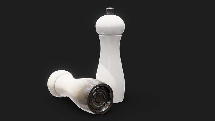 Salt and Pepper Mill Set 001 3D Model