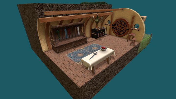 Bilbo Baggins House Diorama 3D Model