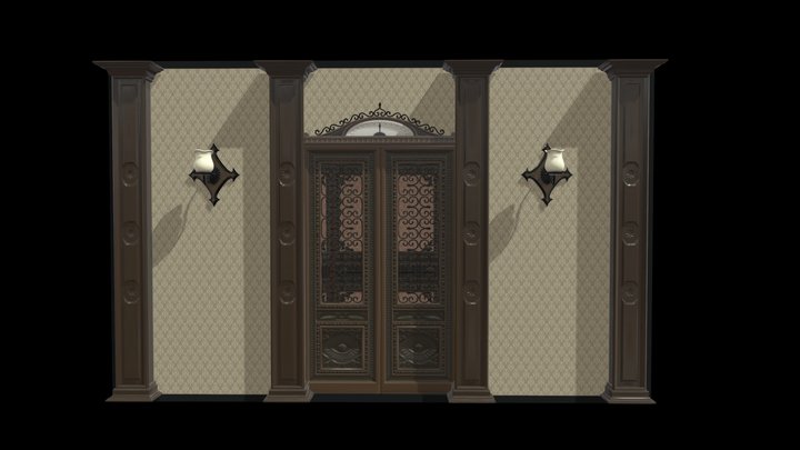Antique Elevator Diorama - Doors Closed 3D Model