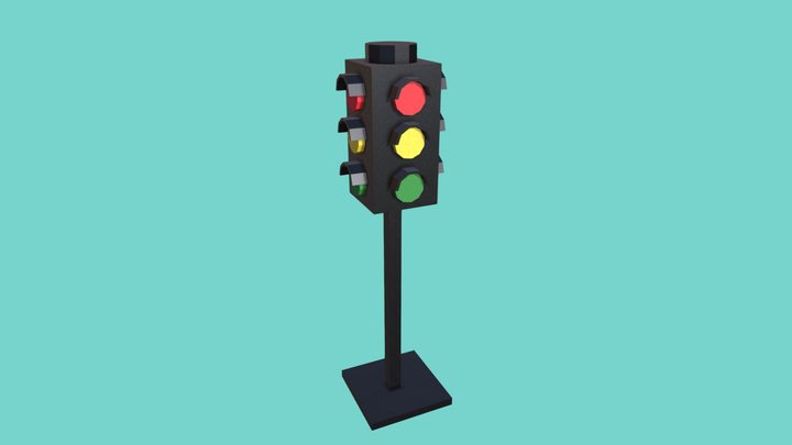 City Traffic Light 3D Model