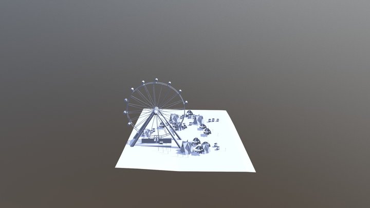 Wheel in Park 3D Model