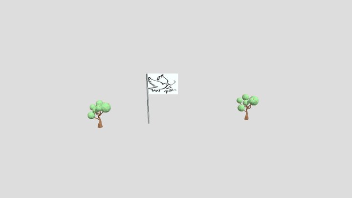 Bnadeira da paz mundial-Francisco-metaverso 3D Model