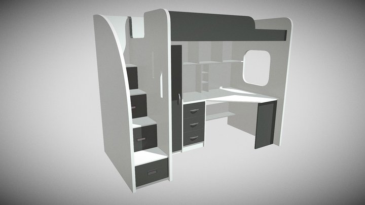 Loft Bed 3D Model