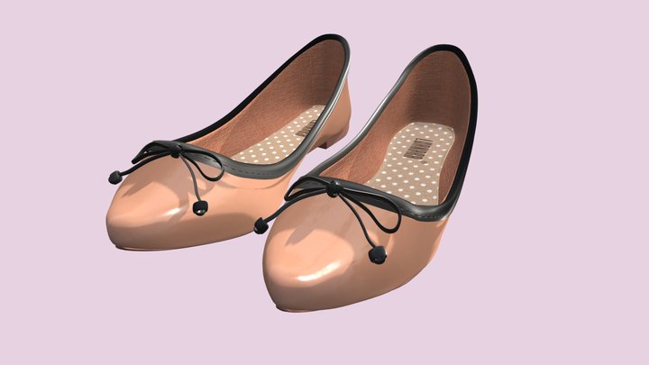 Faux Leather Flats 3D Model