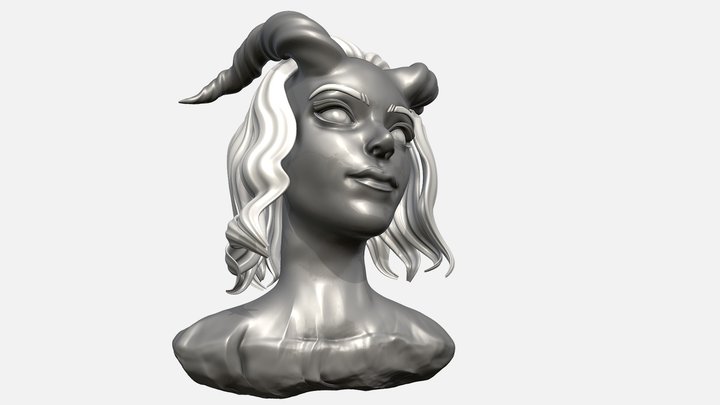 Female Demon Head 3D Model