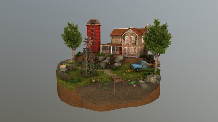 DAE Diorama retake – Small farm 3D Model