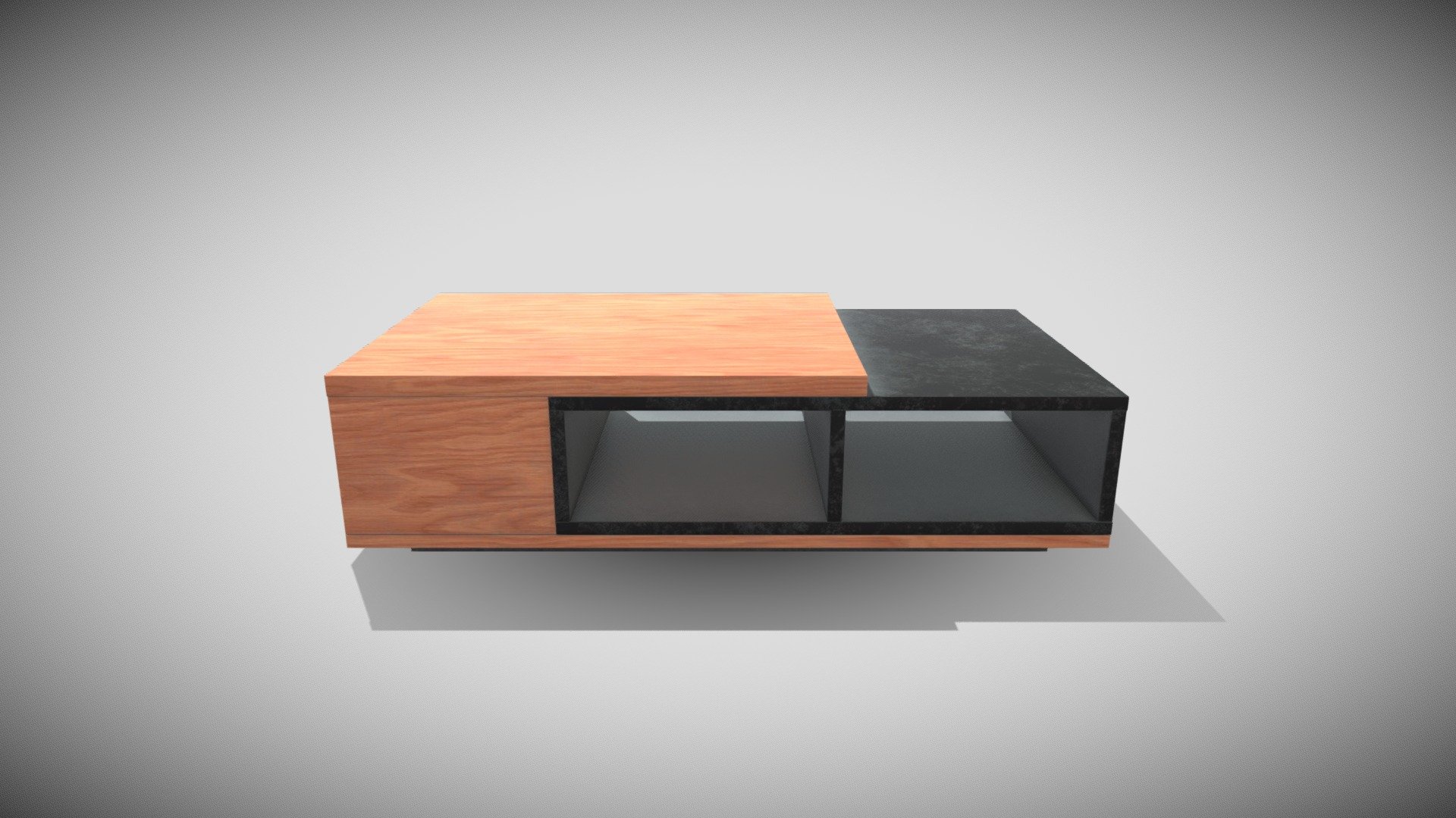 Squared Coffee Table Wood Light Black - Buy Royalty Free 3D model by ...