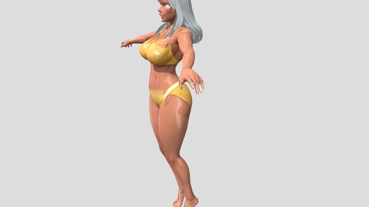 Cute girl tanned skin 3D Model