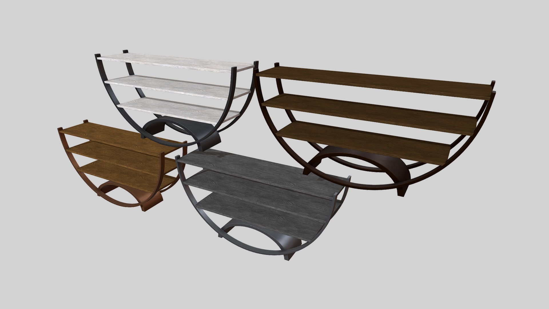 3D model Shelf - This is a 3D model of the Shelf. The 3D model is about a pair of wooden chairs.