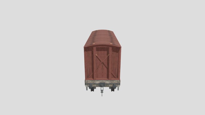 Early 20th Century Train Boxcar 3D Model