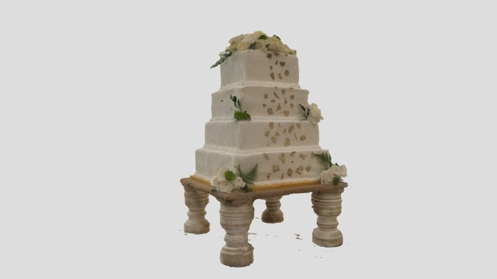 Collin and Katies Wedding Cake 3D Model