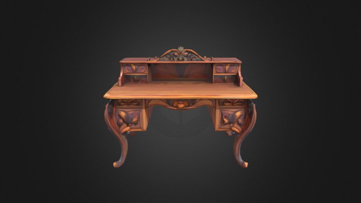 Art Nouveau desk  butterfly 3D Model
